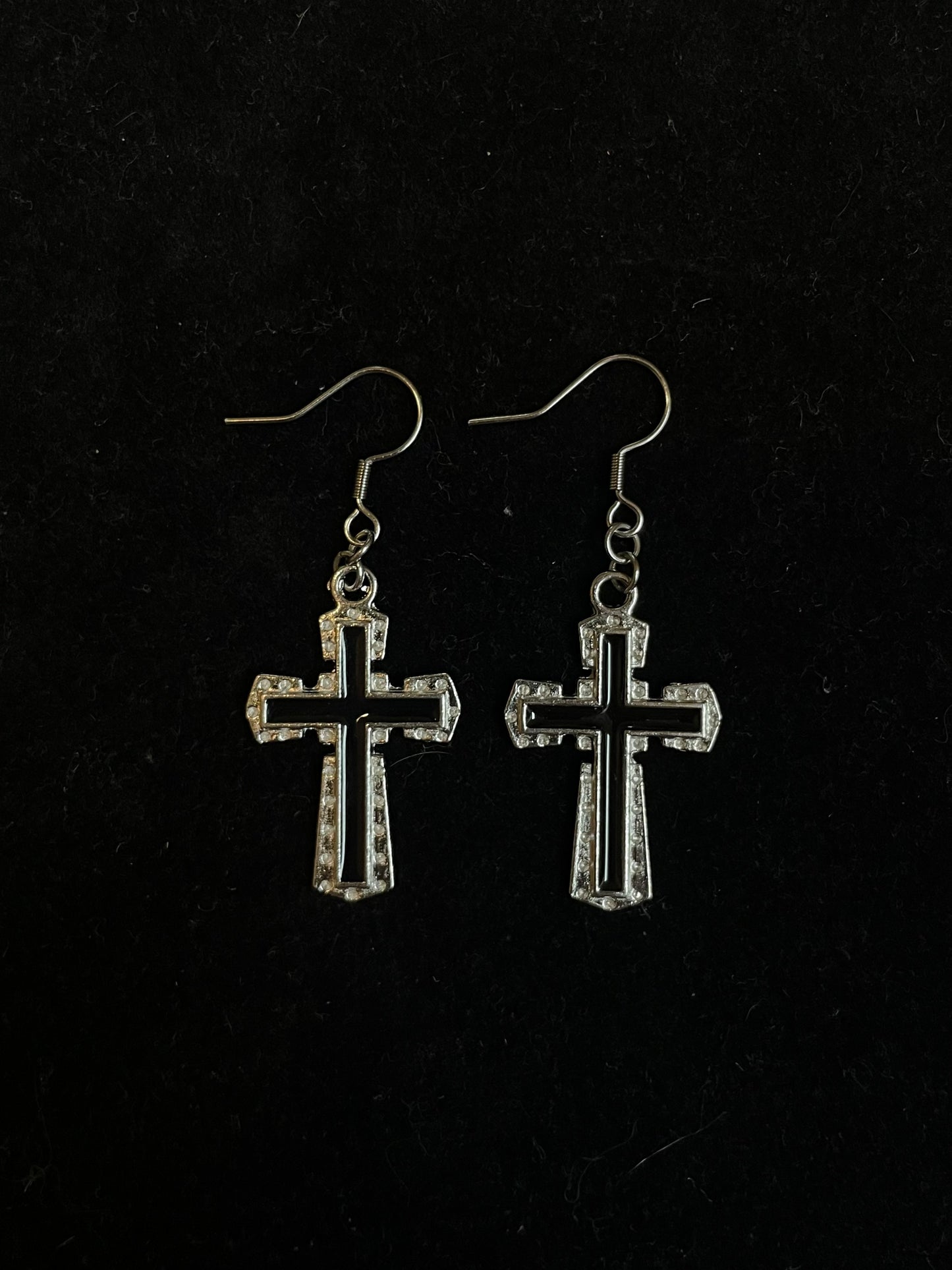 Dark Cross Earrings