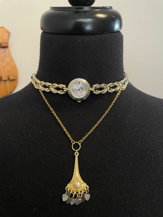 Two Tone Watch Choker