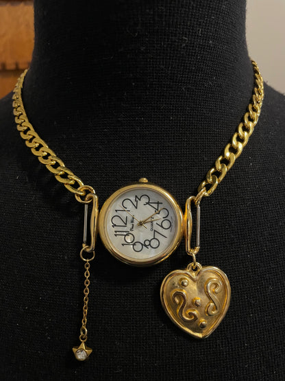 Gilded Watch Necklace