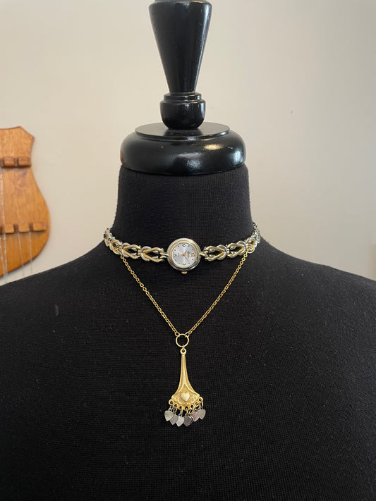 Two Tone Watch Choker